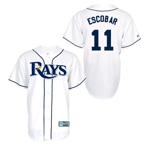 Yunel Escobar #11 Youth Baseball Jersey-Tampa Bay Rays Authentic Home White Cool Base MLB Jersey